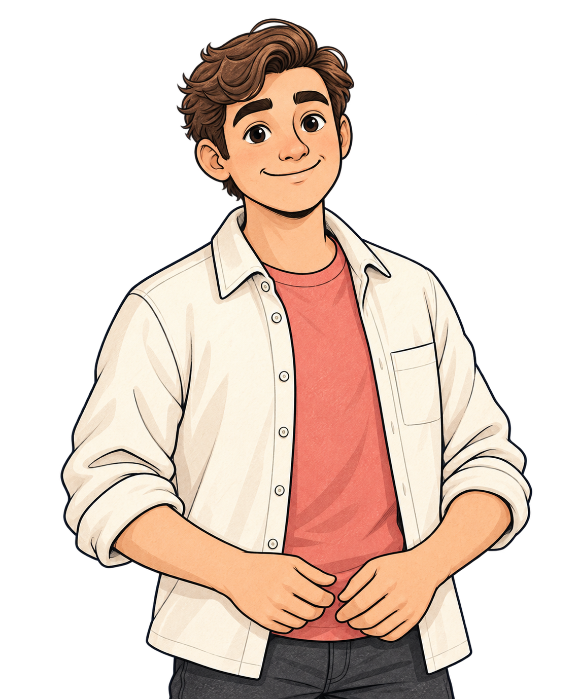 Illustrated Brandon smiling